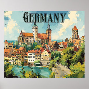 Affiche de voyage vintage Allemagne
