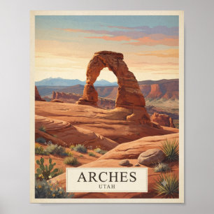 Affiche de voyage Vintage Arches Utah
