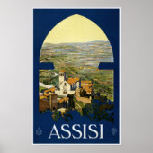 Affiche de voyage vintage Assisi Italie (Devant)
