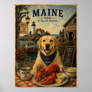 Affiche de voyage vintage au Labrador Retriever da