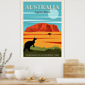 Affiche de voyage vintage australienne, Ayers Rock (Cuisine)