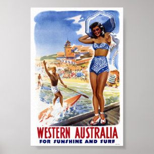 Affiche de voyage vintage australienne restaurée