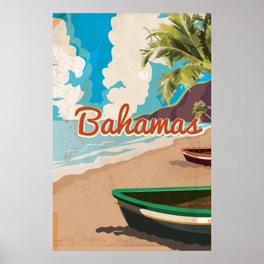 Affiche de voyage vintage Bahamas (Devant)