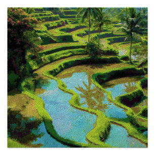 Affiche de voyage vintage Bali Indonésie