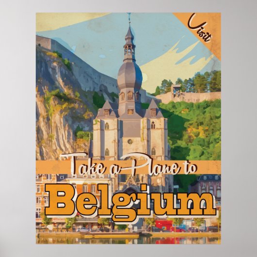 Affiche de voyage vintage Belgique. (Devant)