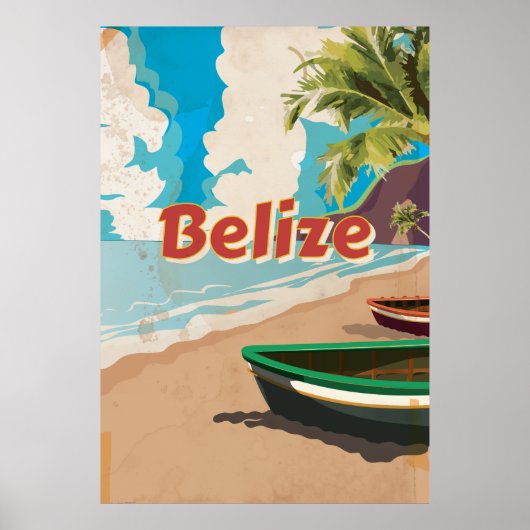 Affiche de voyage vintage Belize (Devant)