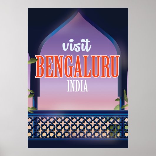 Affiche de voyage vintage Bengaluru Inde (Devant)
