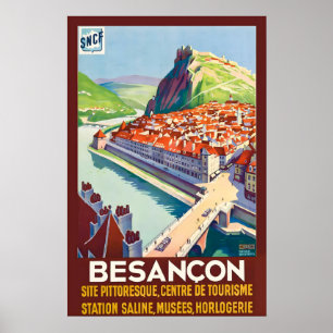 Affiche de voyage vintage Besançon France
