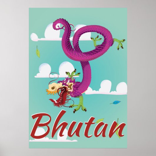 Affiche de voyage vintage Bhoutan (Devant)