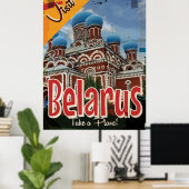 Affiche de voyage vintage Biélorussie (Bureau à domicile)