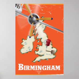 Affiche de voyage vintage Birmingham