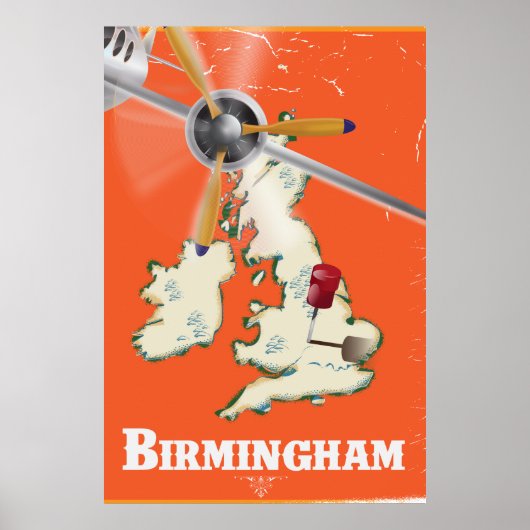 Affiche de voyage vintage Birmingham (Devant)