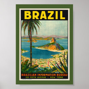 Affiche de voyage vintage Brésil 1940
