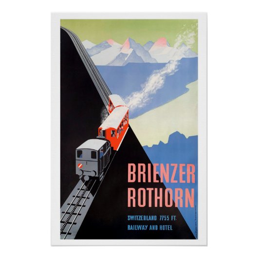 Affiche de voyage vintage Brienzer Rothorn (Devant)