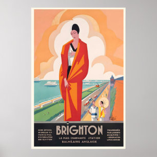 Affiche de voyage vintage Brighton Angleterre Roya