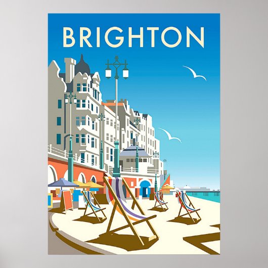 Affiche de voyage vintage Brighton England (Devant)