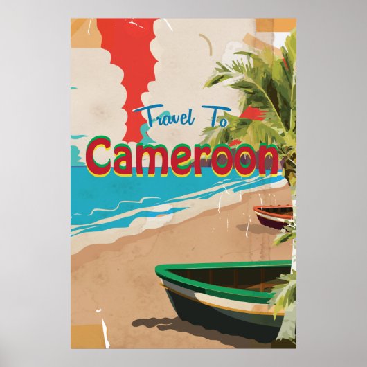 Affiche de voyage vintage Cameroun (Devant)