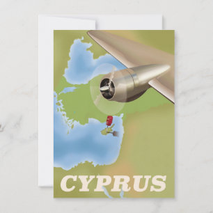 Affiche de voyage vintage carte de Chypre