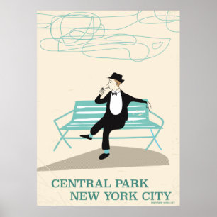 Affiche de voyage vintage Central Park New York Ci
