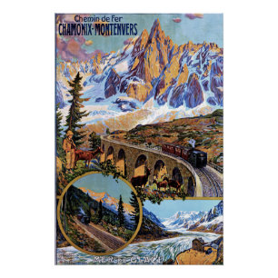 Affiche de voyage vintage Chamonix