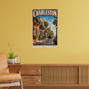Affiche de voyage vintage Charleston Caroline du S