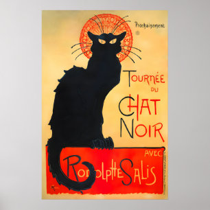 Affiche de voyage vintage Chat Noir Montmartre Par