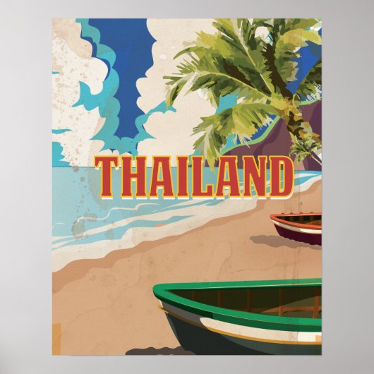 Affiche de voyage vintage classique Thaïlande (Devant)