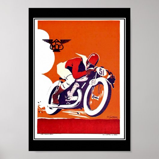 Affiche de voyage vintage Course de moto (Devant)