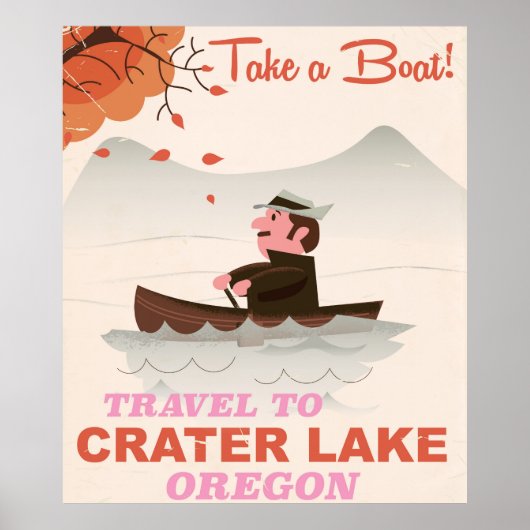 Affiche de voyage Vintage Crater Lake Oregon (Devant)