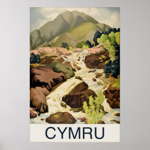 Affiche de voyage Vintage Cymru Pays de Galles, Mo