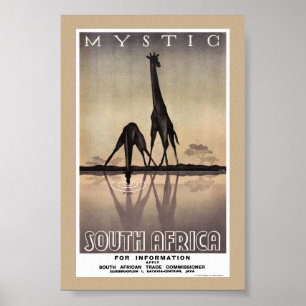 Affiche de voyage vintage d'Afrique du Sud restaur
