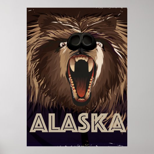 Affiche de voyage vintage d'Alaska (Devant)
