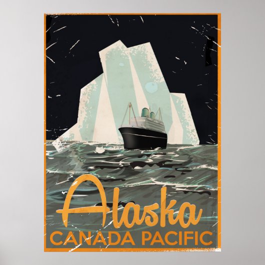 Affiche de voyage vintage d'Alaska (Devant)