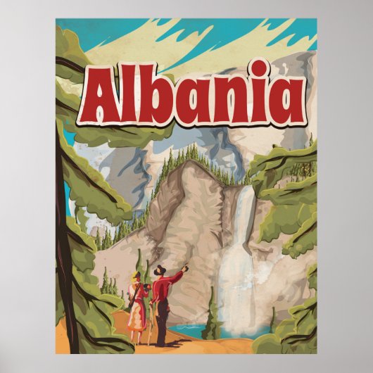 Affiche de voyage vintage d'Albanie (Devant)