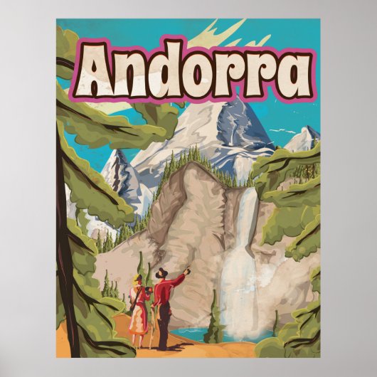 Affiche de voyage vintage d'Andorre (Devant)