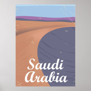 Affiche de voyage vintage d'Arabie saoudite