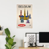 Affiche de voyage vintage d'architecture d'art de (Bureau à domicile)