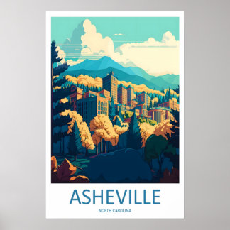 Affiche de voyage vintage d'Asheville Ski Parc nat