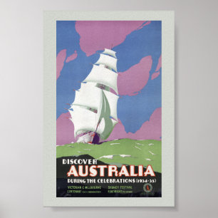 Affiche de voyage vintage d'Australie restaurée