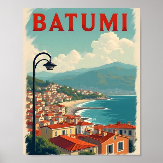 Affiche de voyage vintage de Batoumi (Devant)