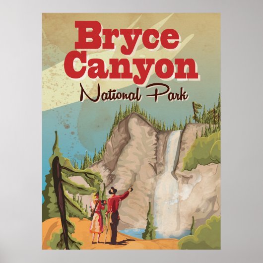 Affiche de voyage vintage de Bryce Canyon (Devant)