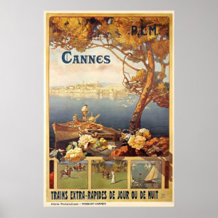 Affiche de voyage vintage de Cannes France