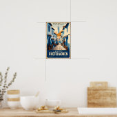 Affiche de voyage vintage de Chefchaouen, Maroc (Cuisine)