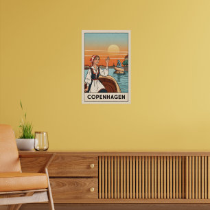 Affiche de voyage vintage de Copenhague,