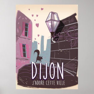 Affiche de voyage vintage de Dijon France