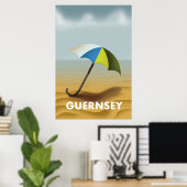Affiche de voyage vintage de Guernesey (Bureau à domicile)