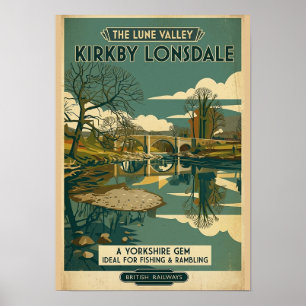 Affiche de voyage vintage de Kirkby Lonsdale Lune