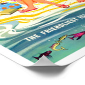 Affiche de voyage vintage de la Barbade (Coin)