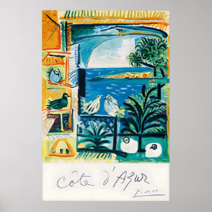 Affiche de voyage vintage de la Côte d’Azur, franç