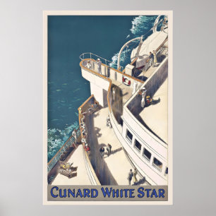 Affiche de voyage vintage de la Cunard White Star